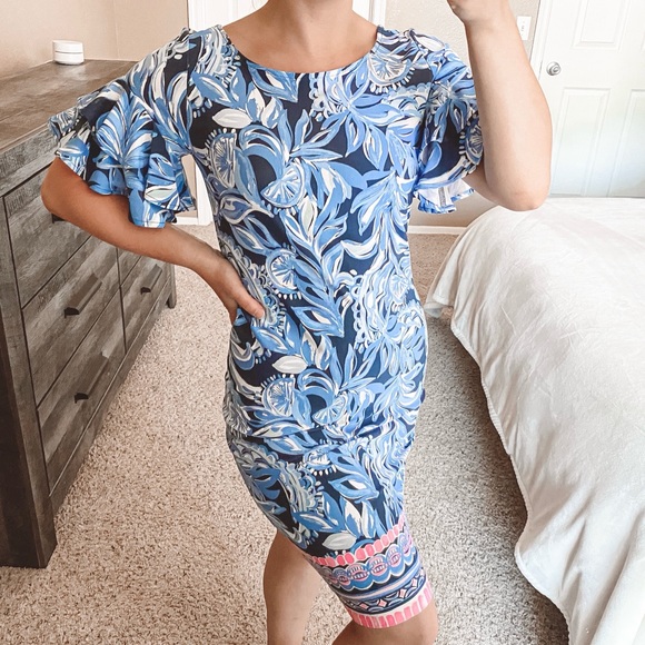 Lilly Pulitzer Dresses & Skirts - Lilly Pulitzer Dianna Dress High Tide Navy & Pink